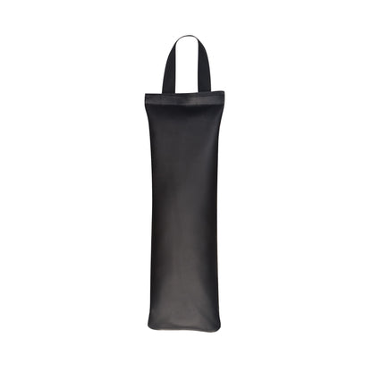 The AliMed MR-Safe Cervical/Traction Sandbag is a black, rectangular sandbag with a loop handle at the top.