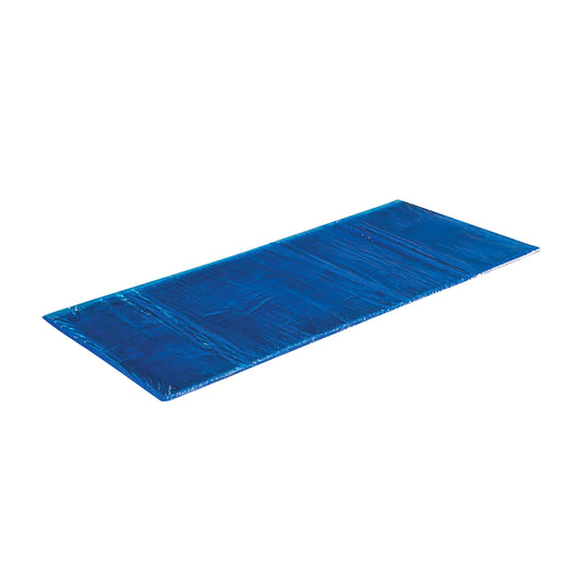 AliMed AliBlue Gel Surface Overlay, a long blue mat designed for cushioning and support, photographed against a white background.