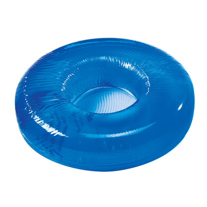 AliMed AliBlue Gel Head Donut, a round blue gel cushion with a central indentation, used for head support in medical settings.