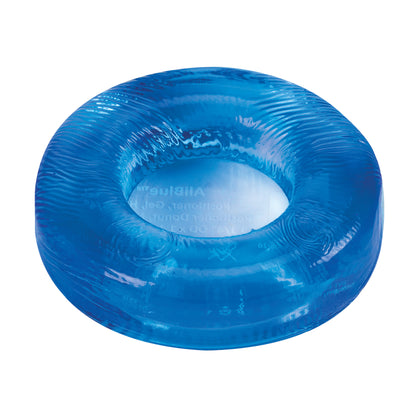 A translucent blue AliMed AliBlue Gel Head Donut designed for head positioning and comfort, with a smooth, round shape.