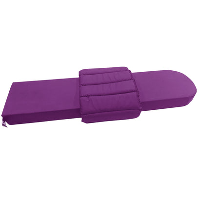 The KYRA Clamshell Armboard Pad is a purple cushioned pad designed for patient support and comfort during medical procedures.