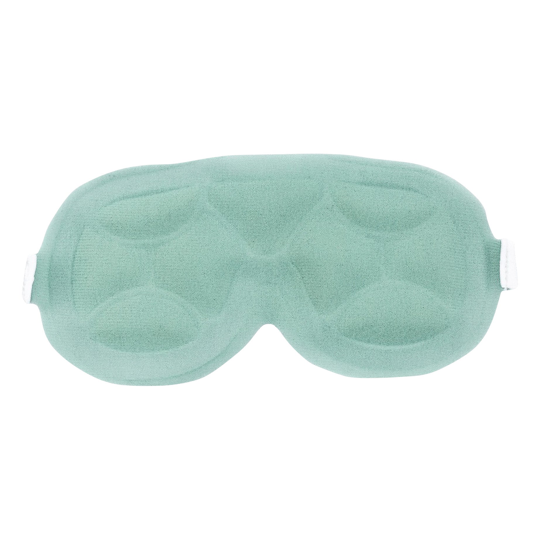 A padded Xena Therapies Opal Cool Eye Mask in light blue, designed with contours for comfort and equipped with adjustable straps.