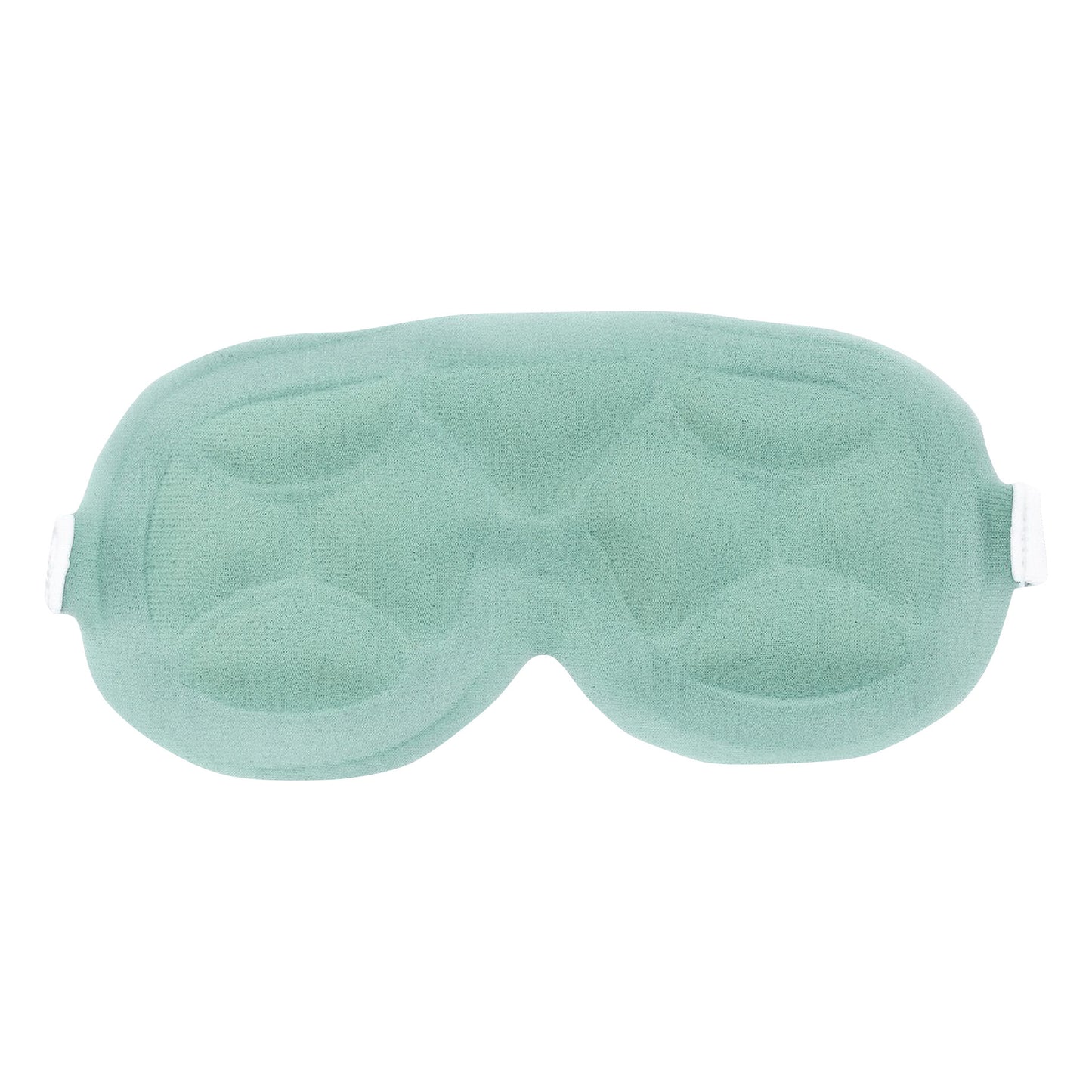 A padded Xena Therapies Opal Cool Eye Mask in light blue, designed with contours for comfort and equipped with adjustable straps.