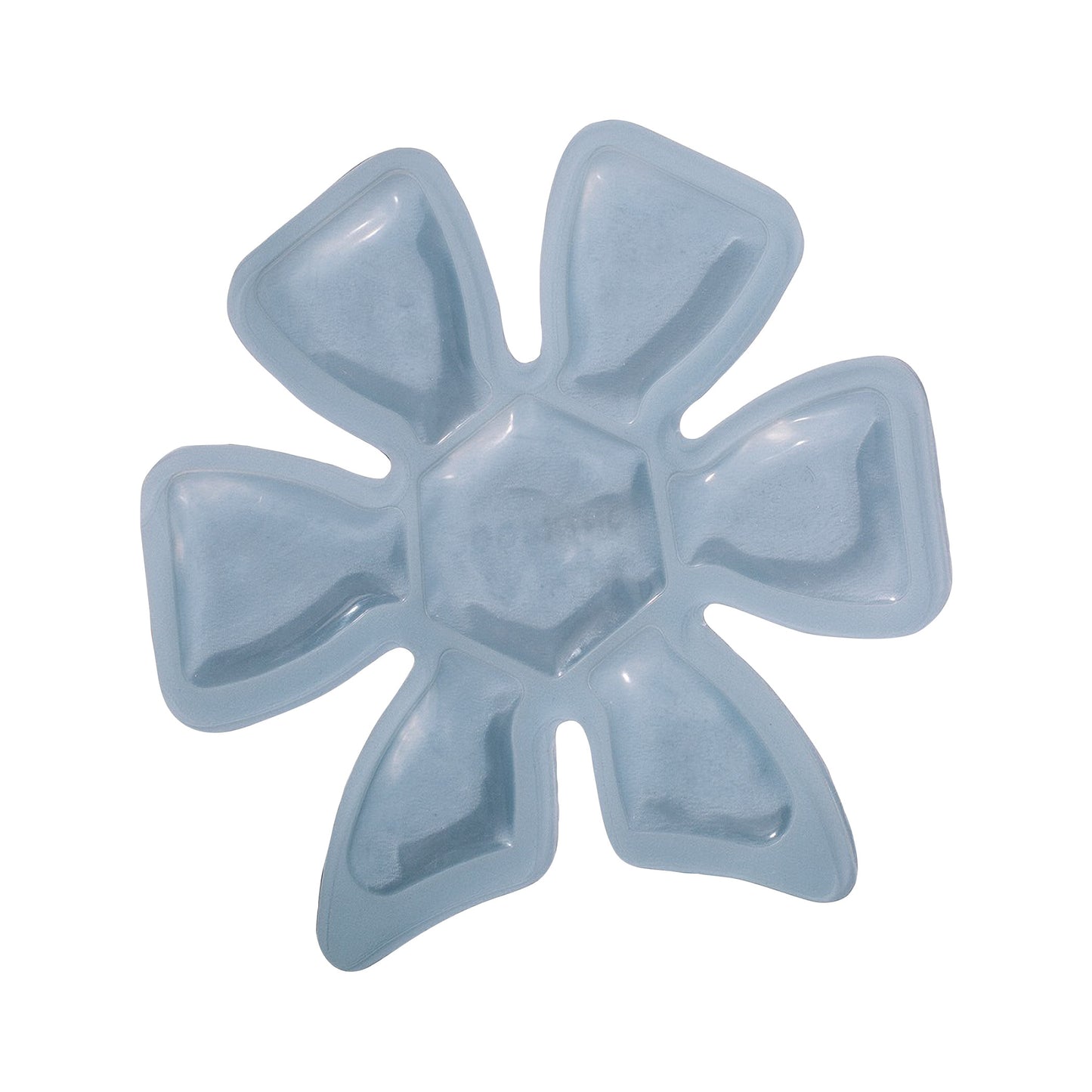 The Xena Therapies Onyx Cool Cap, a light blue, petal-shaped cooling gel pack, designed for pain relief and comfort, is displayed.