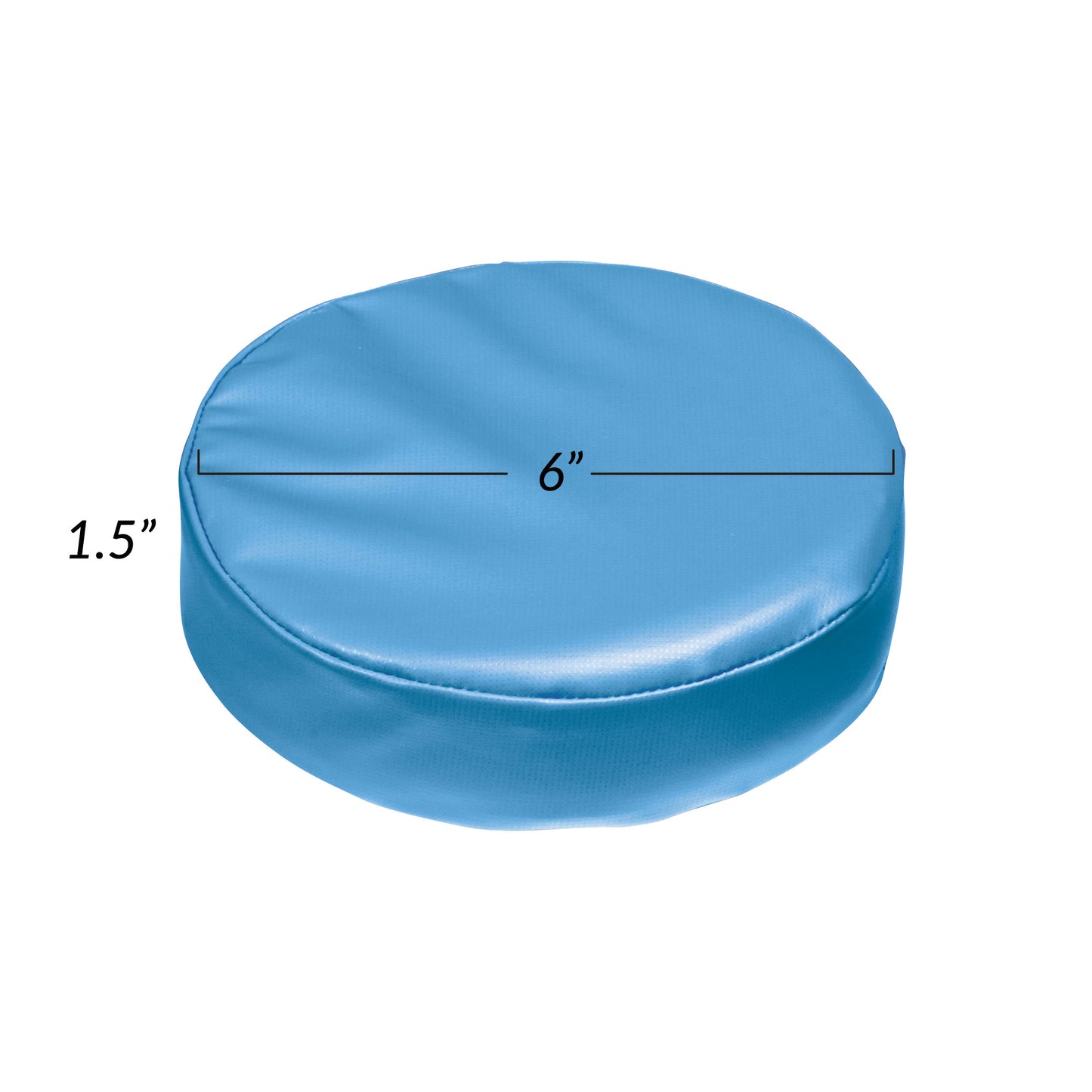 AliMed Vinyl-Covered Head Disc in blue, measuring 6 inches in diameter and 1.5 inches in height.