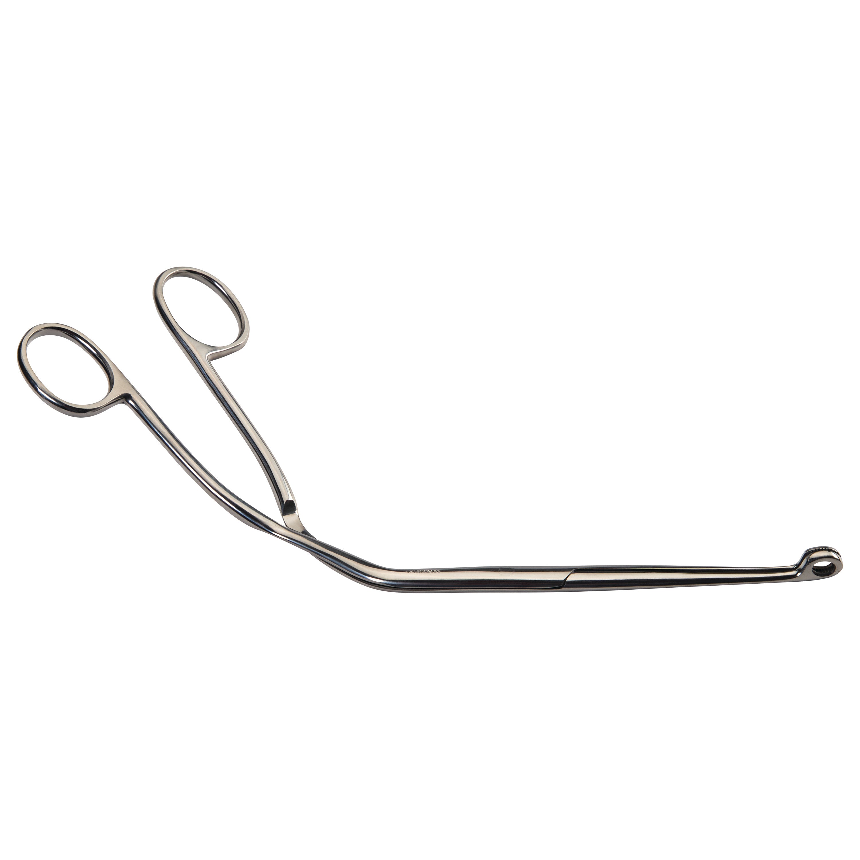 Magill Endotracheal Catheter-Introducing Forceps, a metal tool with scissor-like handles and curved tips, used in medical procedures.