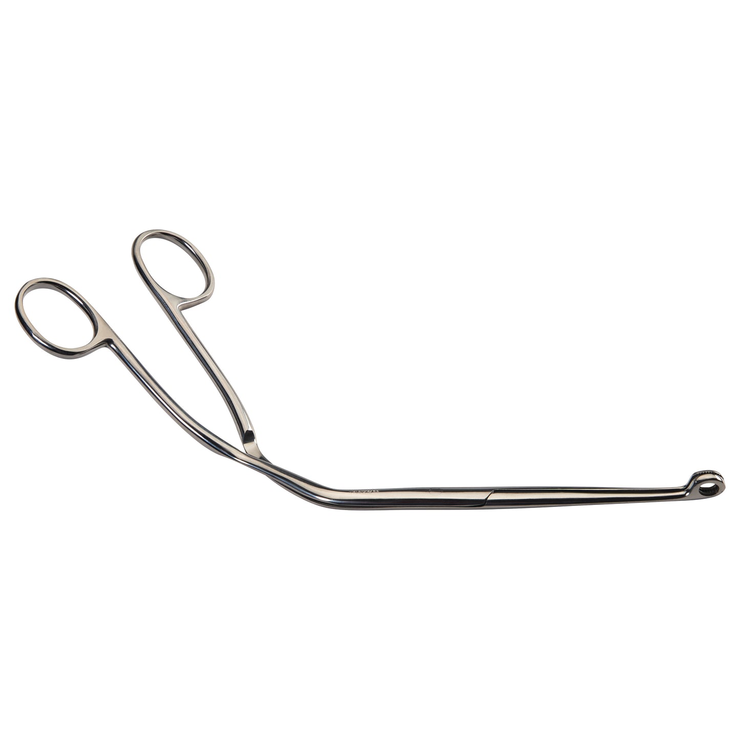 Magill Endotracheal Catheter-Introducing Forceps, a metal tool with scissor-like handles and curved tips, used in medical procedures.
