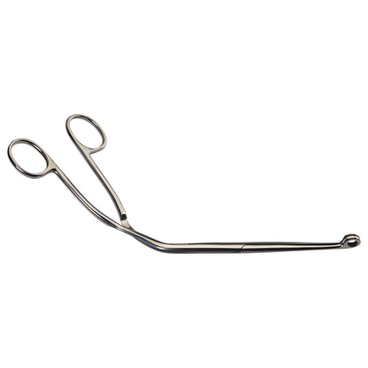 Magill Endotracheal Catheter-Introducing Forceps, a metal tool with scissor-like handles and curved tips, used in medical procedures.