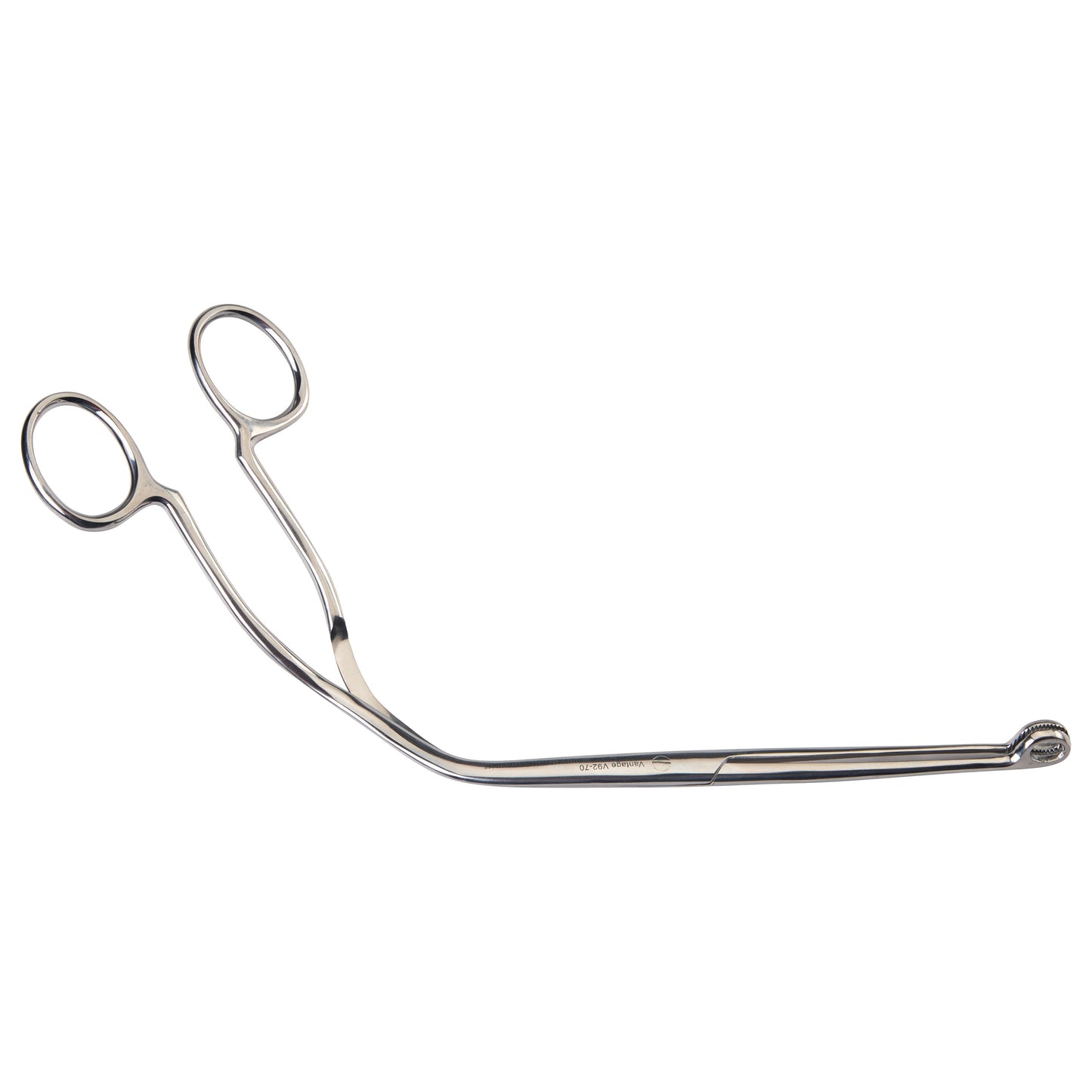 Miltex Vantage Magill Endotracheal Catheter Introducing Forceps, a curved metal tool with finger loops and a rounded tip.