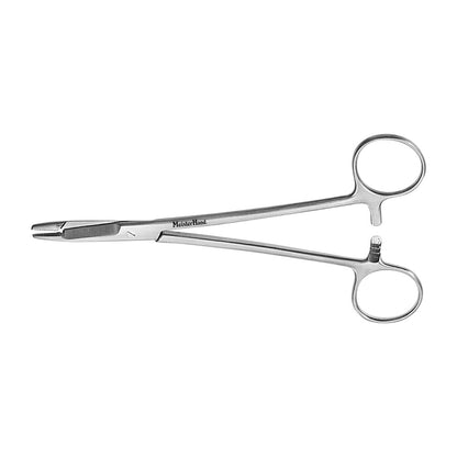 Miltex MeisterHand Olsen-Hegar Needle Holder, a surgical tool with finger rings and a locking mechanism, is shown against a white background.