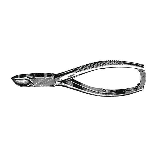 Miltex Double-Spring Nail Nippers with textured handles and sharp blades for precise cutting, shown against a white background.