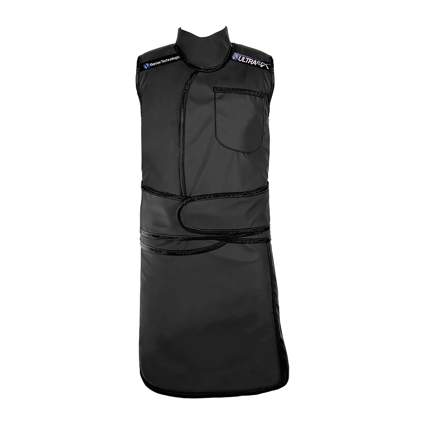Barrier Technologies Ready To Go UltraFlex Lead-Free Support Vest and Skirt in black, featuring a pocket