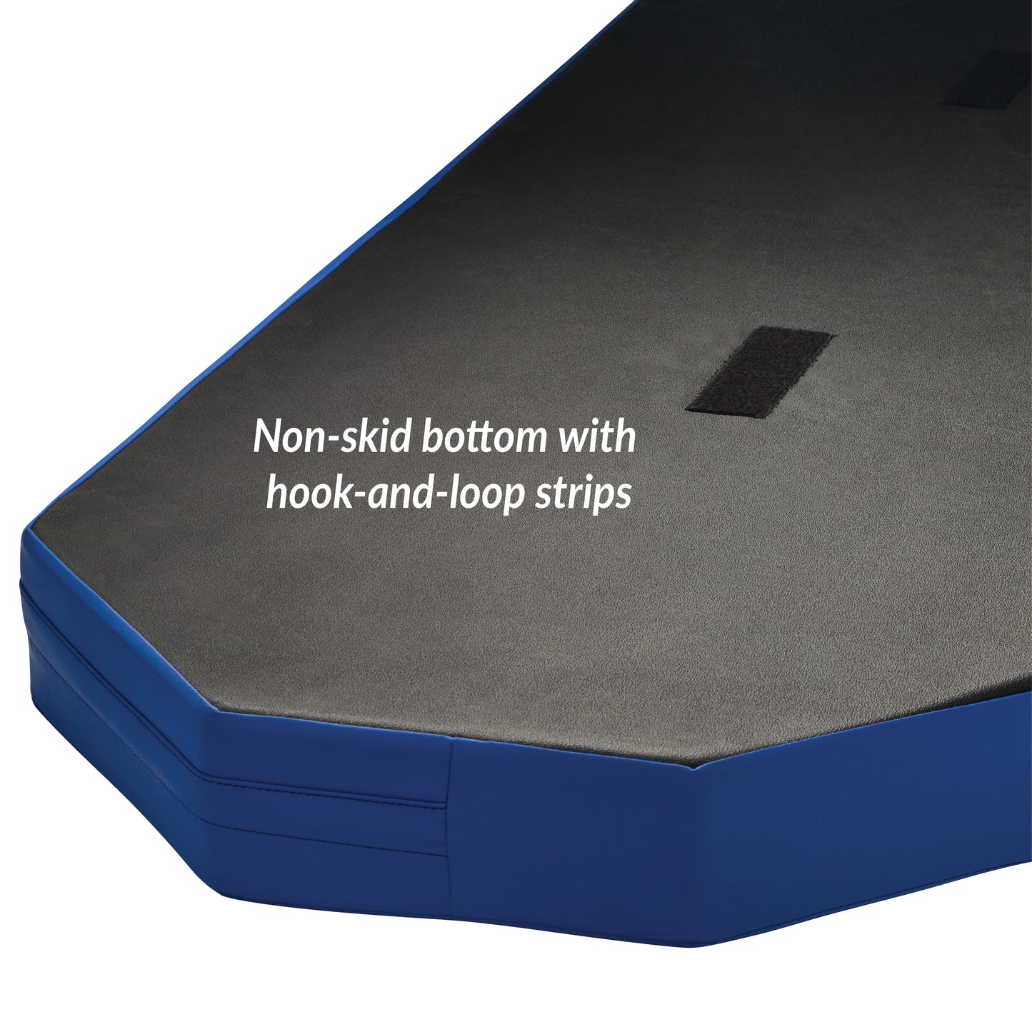 The Protekt Stretcher Pad features hook and loop strips on its non-skid bottom for stability, as shown in the image.