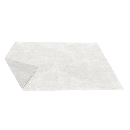 SpilfyterMat Absorbent Mat White lies flat with one corner slightly lifted, showing its thin, textured material.