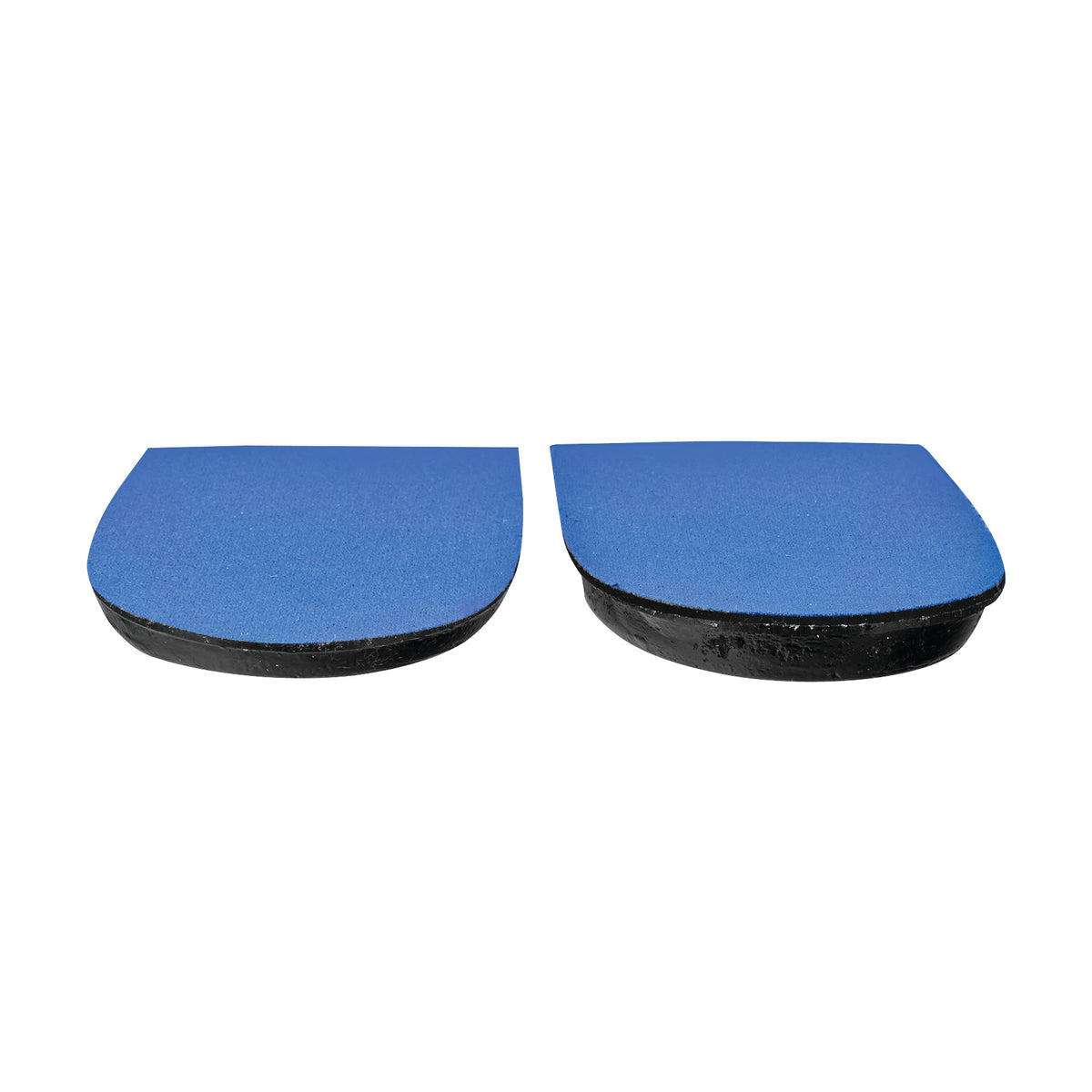 AliMed Leg-Length Discrepancy Pads, featuring blue tops and black bases, shown in a pair with varying thickness.