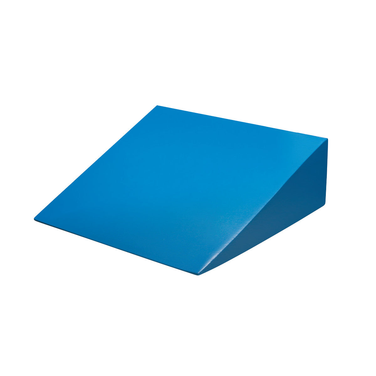 The AliMed Antimicrobial-Treated Therapy Positioning Wedge is a blue foam wedge designed for therapeutic support and positioning.