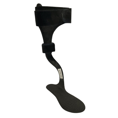 The AliMed Carbon Fiber Posterior Lateral Strut is an orthopedic device with a black carbon fiber structure and adjustable straps.