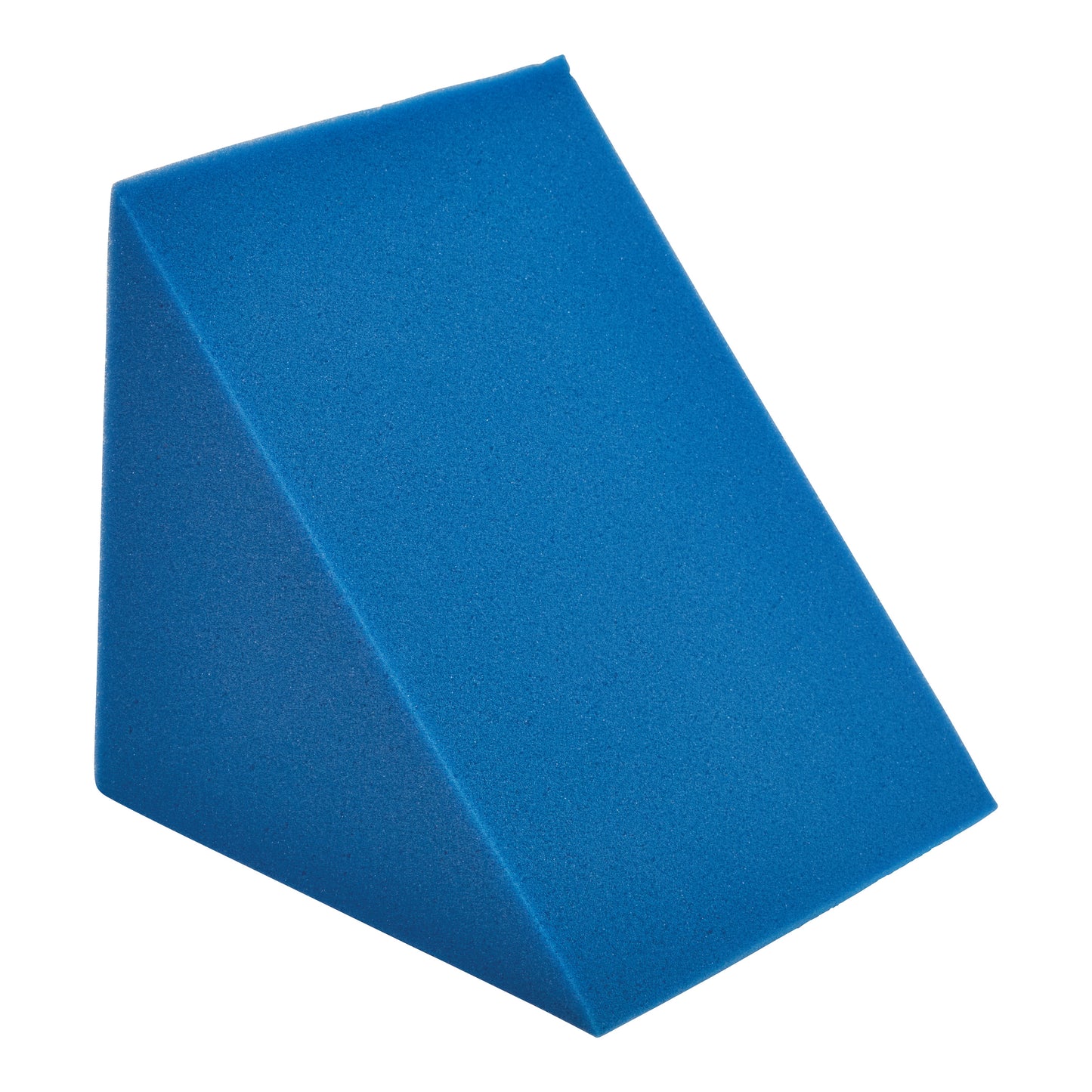 A blue AliMed Uncovered Polyfoam 45 Degree Medium Wedge Positioner is shown on a white background.