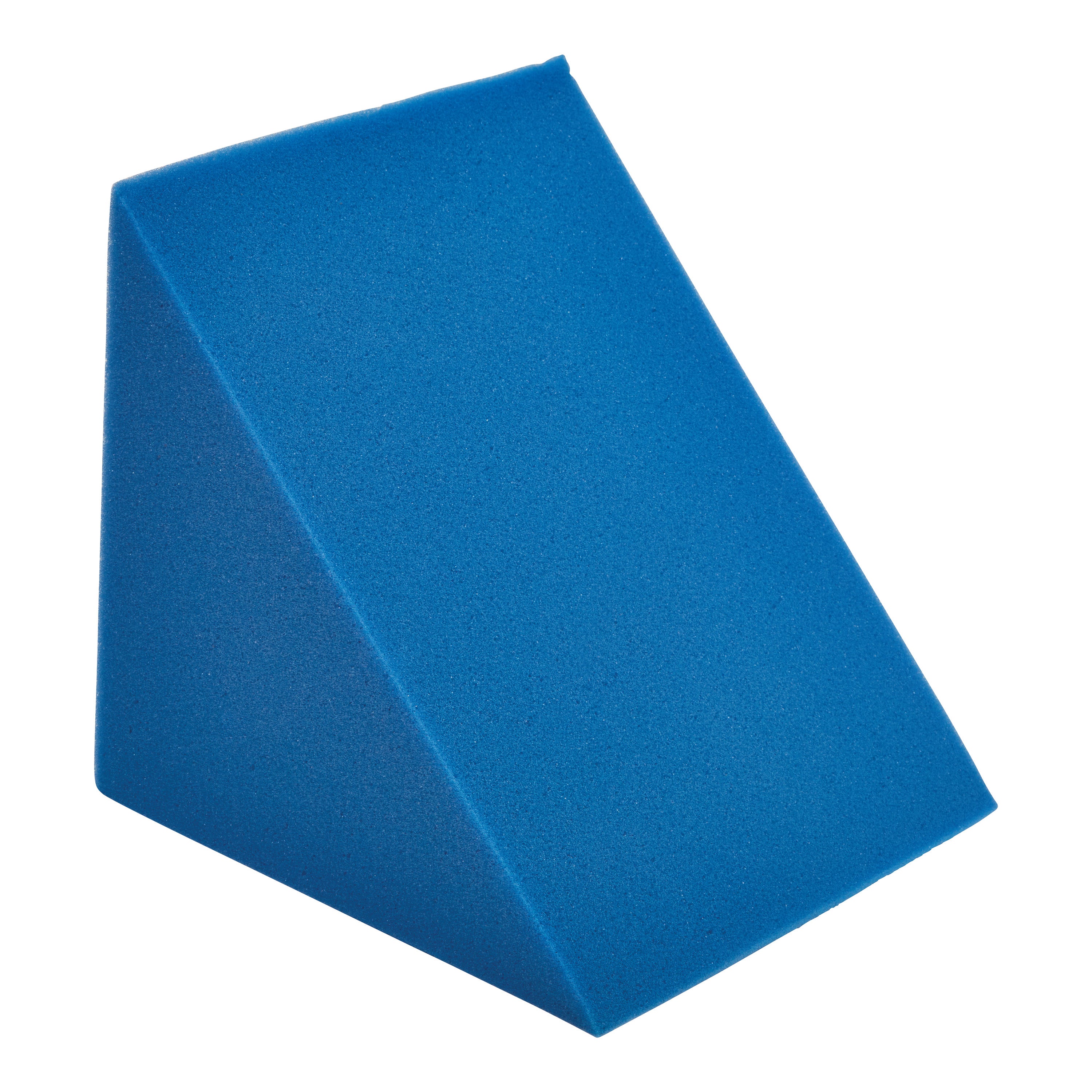 A blue AliMed Uncovered Polyfoam 45 Degree Medium Wedge Positioner is shown on a white background.