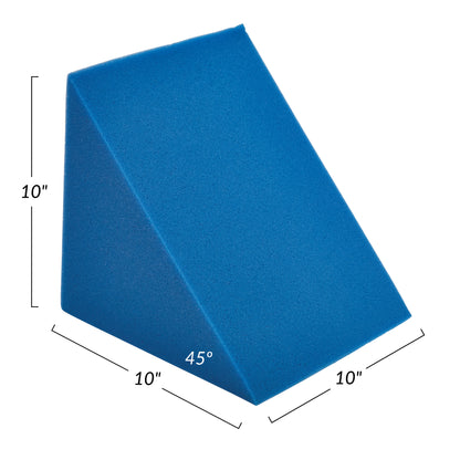 AliMed Uncovered Polyfoam 45 Degree Medium Wedge Positioner, blue, dimensions 10\"x10\"x10\", ideal for support and positioning.