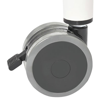 Close-up of the caster wheel from the Drive Otter Pediatric Bathing System Shower Stand Only, featuring a locking mechanism.