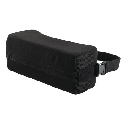 Black External Rotation Pillow for Ossur Formfit Shoulder Brace, rectangular with an adjustable strap and buckle on the side.
