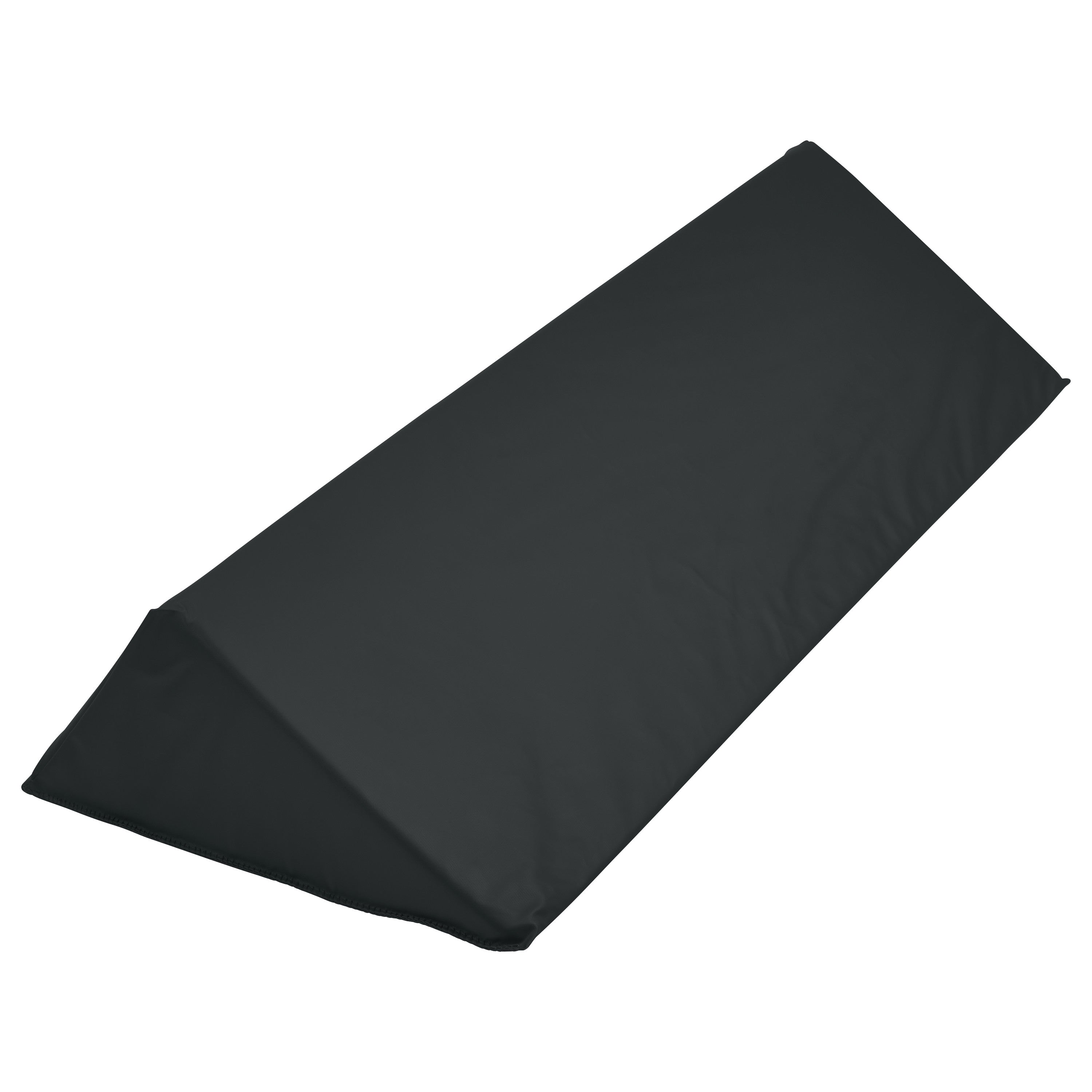 The AliMed Vinyl-Covered 35 Degree Large Wedge Positioner is a black, triangular cushion designed to assist with body positioning.