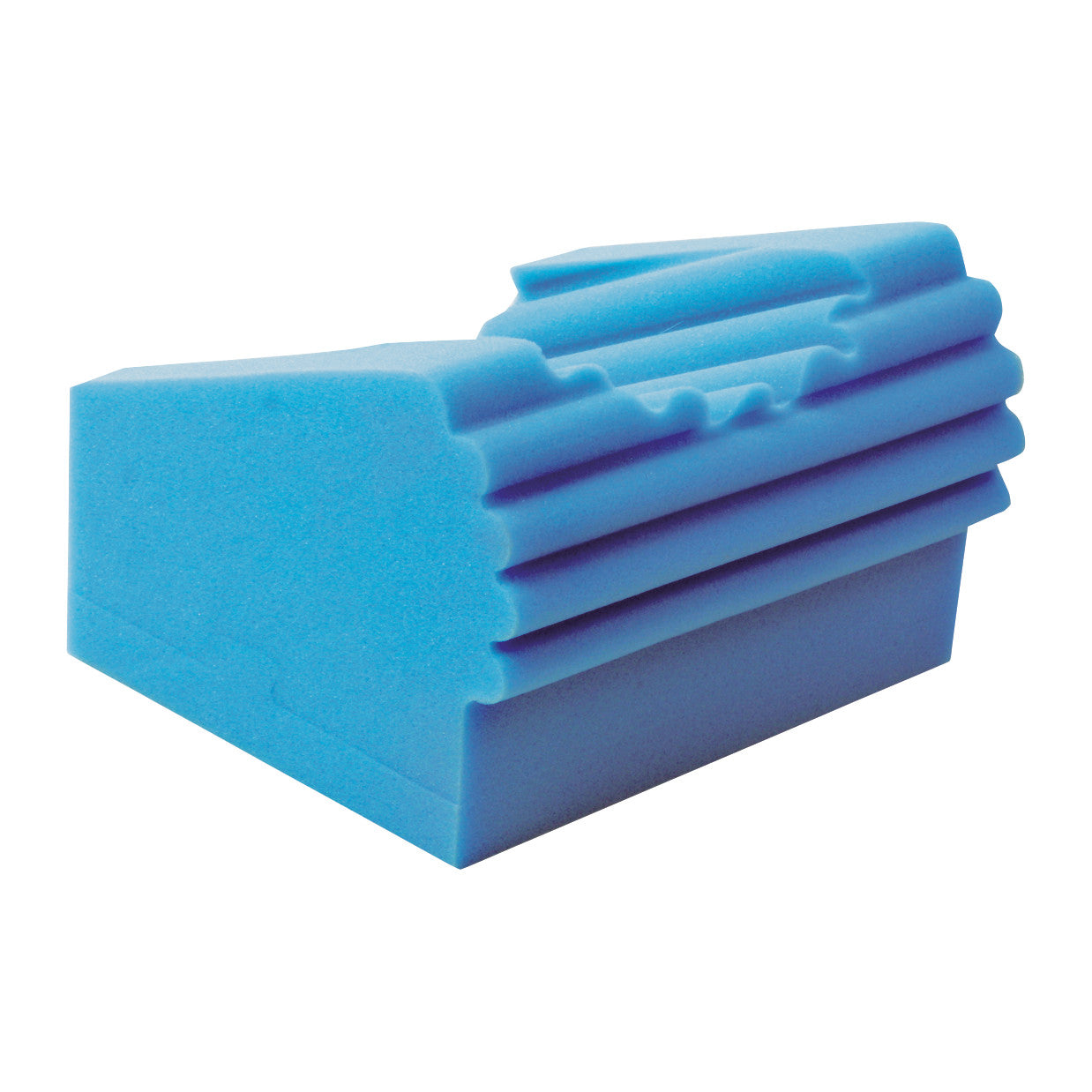 The PopitzPillow Supine Sniff Positioner is a blue foam block with layered contours designed for support in medical positioning.