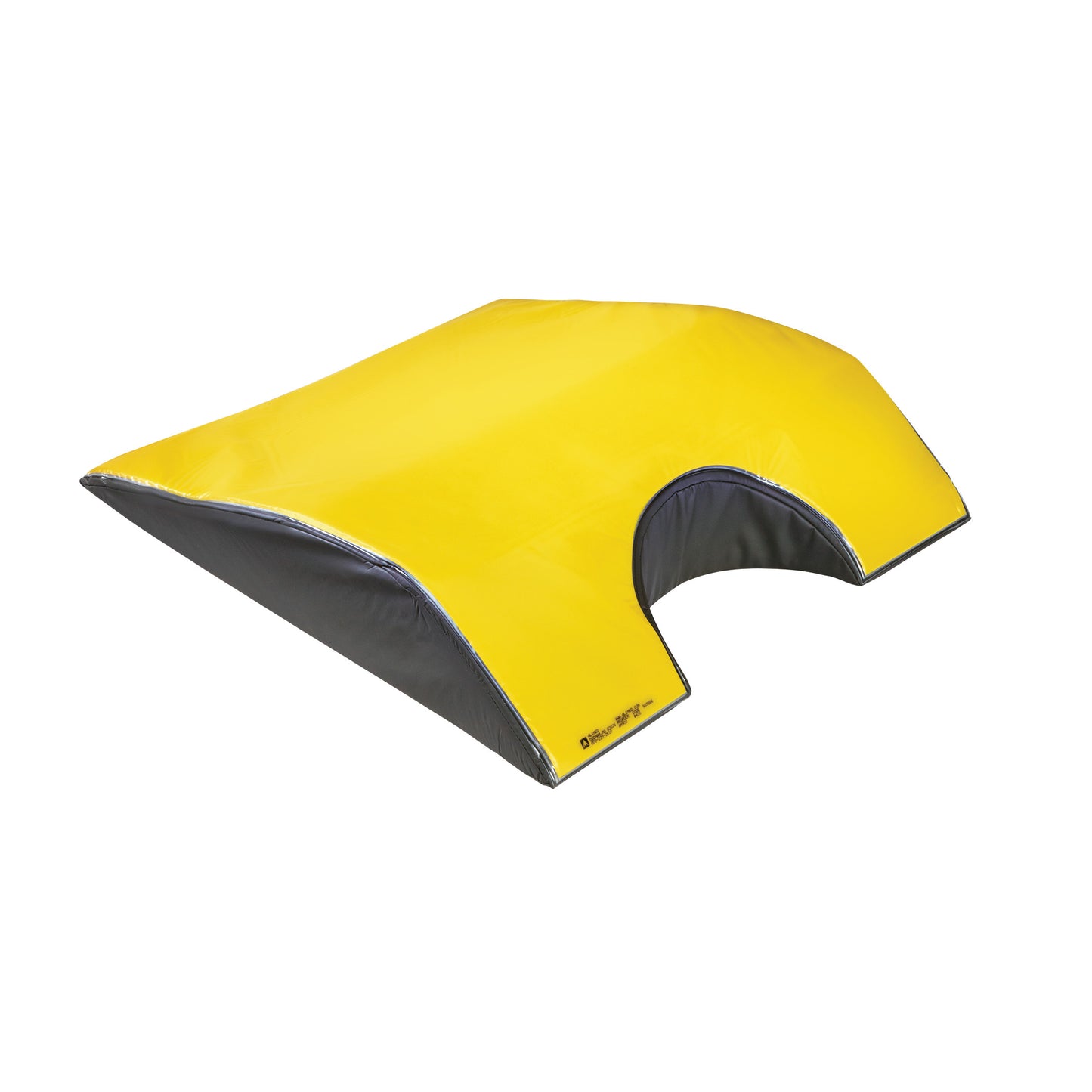 The AliMed AliLite Torso Prone Positioner is a yellow and gray foam support cushion with a contoured groove for prone positioning.