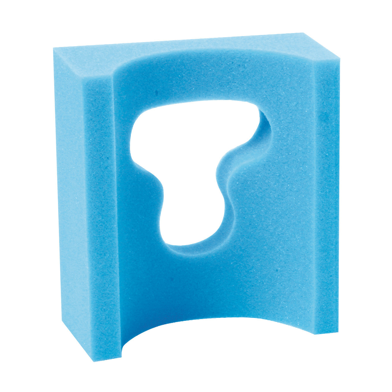 Blue AliMed Head/Heel Rest Positioner with a cut-out design for support.