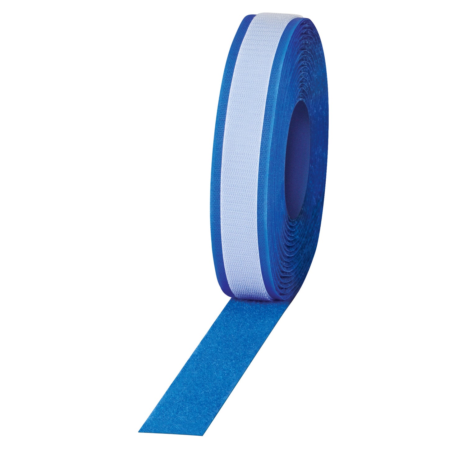 An AliMed AliStrap Positioning Strap, which is a blue, elastic roll with a hook and loop  surface for securing items.