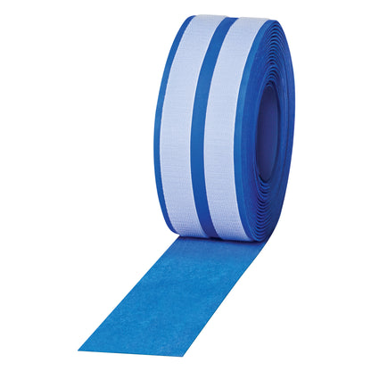 AliMed AliStrap Positioning Strap in blue with a Velcro-like surface, rolled with an exposed end extending outward.