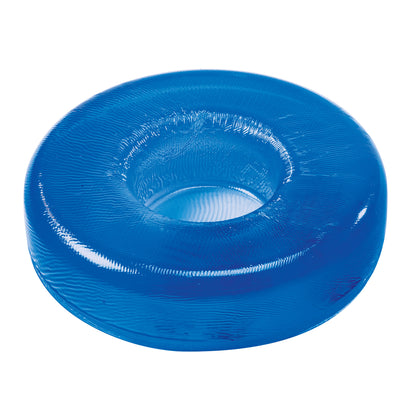 AliMed AliBlue Gel Head Donut, a blue, circular head support cushion with a central hole, often used in medical settings for support.