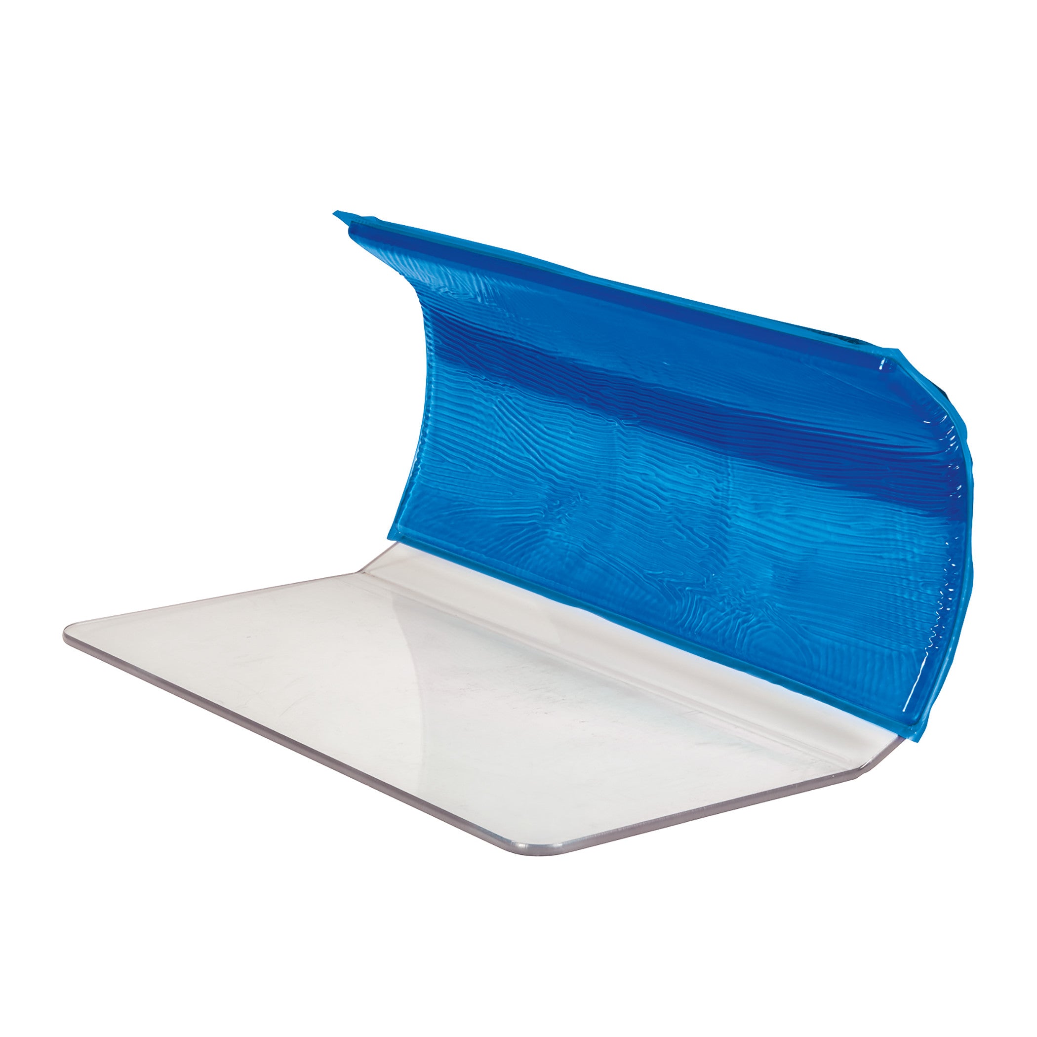 AliMed AliBlue Gel Toboggan Pad with a blue gel cushion attached to a transparent base for support and protection.