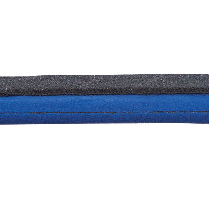 Close-up of an AliMed Disposable Surgical Strap in black and blue, showing its layered construction.