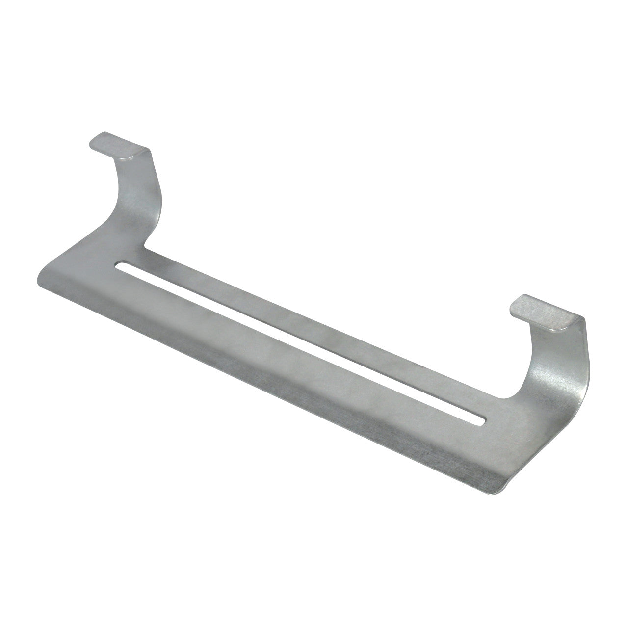 Metal AliMed Grabber Bracket with two raised ends and a central slot, used for mounting or holding items securely.